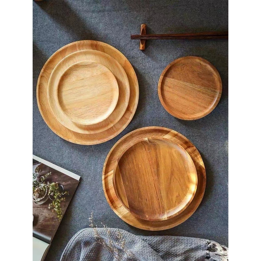 Farfurie din Lemn, Flippy, Rotunda, pentru Alimente sau Decor, 25 x 1.5 cm, Natur