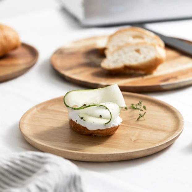 Farfurie din Lemn, Flippy, Rotunda, pentru Alimente sau Decor, 25 x 1.5 cm, Natur