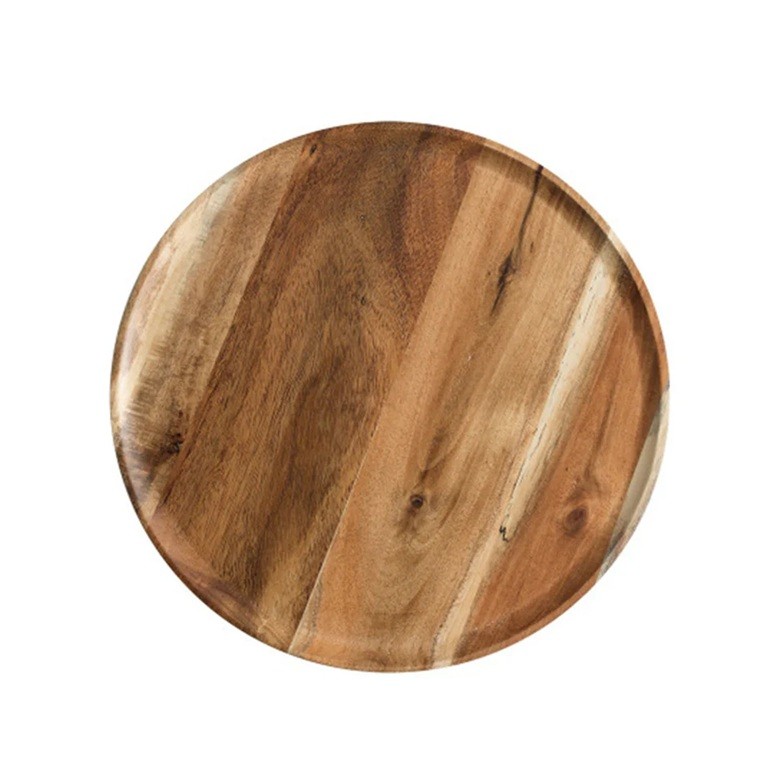 Farfurie din Lemn, Flippy, Rotunda, pentru Alimente sau Decor, 25 x 1.5 cm, Natur