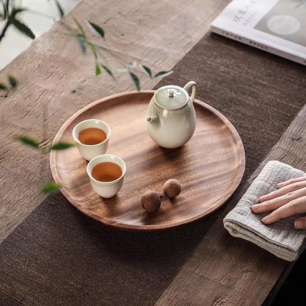 Farfurie din Lemn, Flippy, Rotunda, pentru Alimente sau Decor, 30 x 1.5 cm, Natur