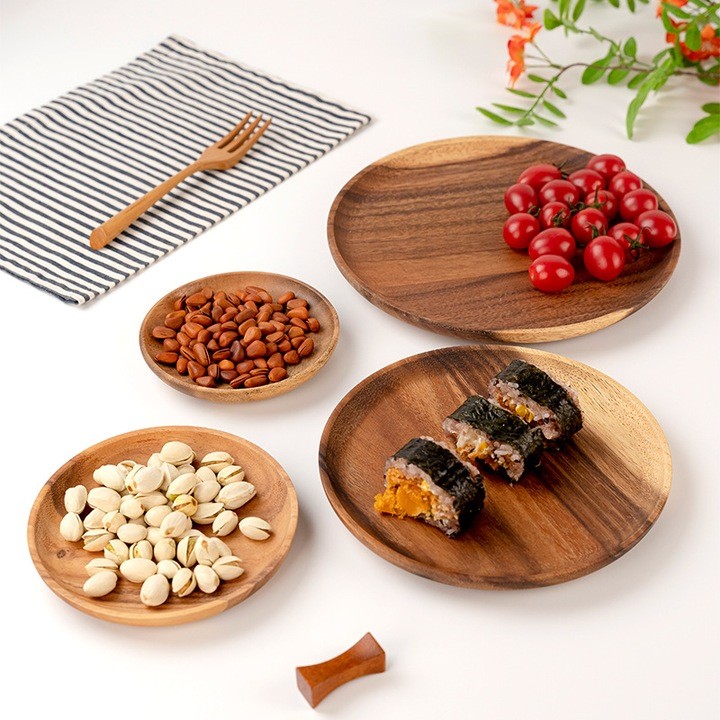 Farfurie din Lemn, Flippy, Rotunda, pentru Alimente sau Decor, 30 x 1.5 cm, Natur