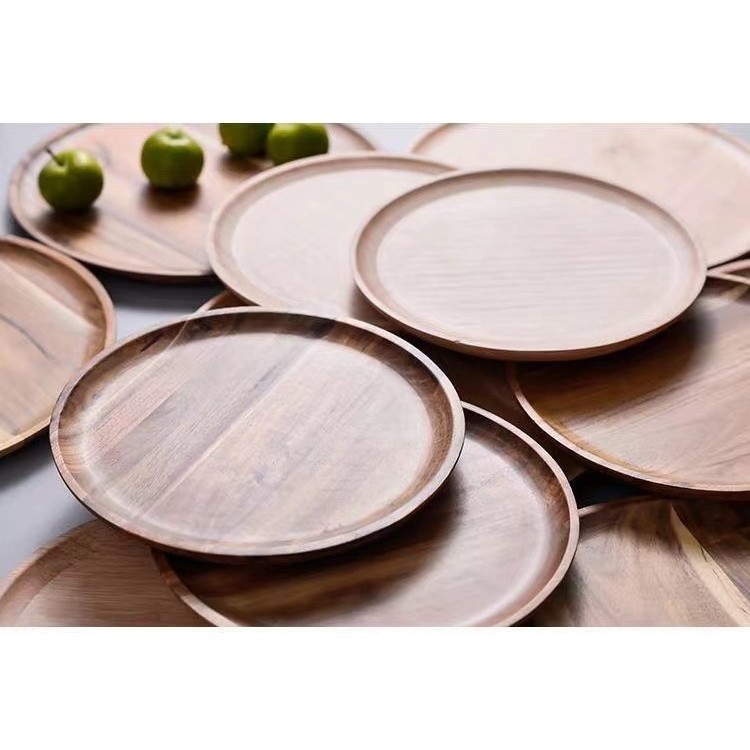 Farfurie din Lemn, Flippy, Rotunda, pentru Alimente sau Decor, 30 x 1.5 cm, Natur