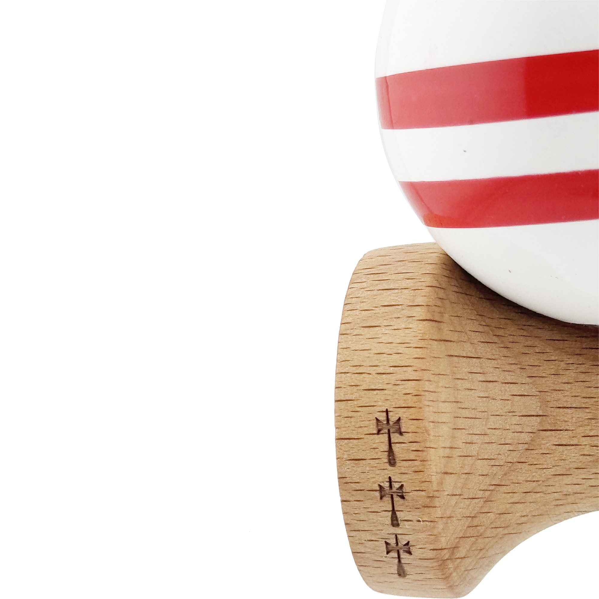 Kendama X CHICANOS Originala, Profesionala, Flippy, Big Cups V2, Super Sticky cu Cupe Mari, Rulment Metalic, din lemn 18 cm, Ata 55 cm, Albastru/Alb
