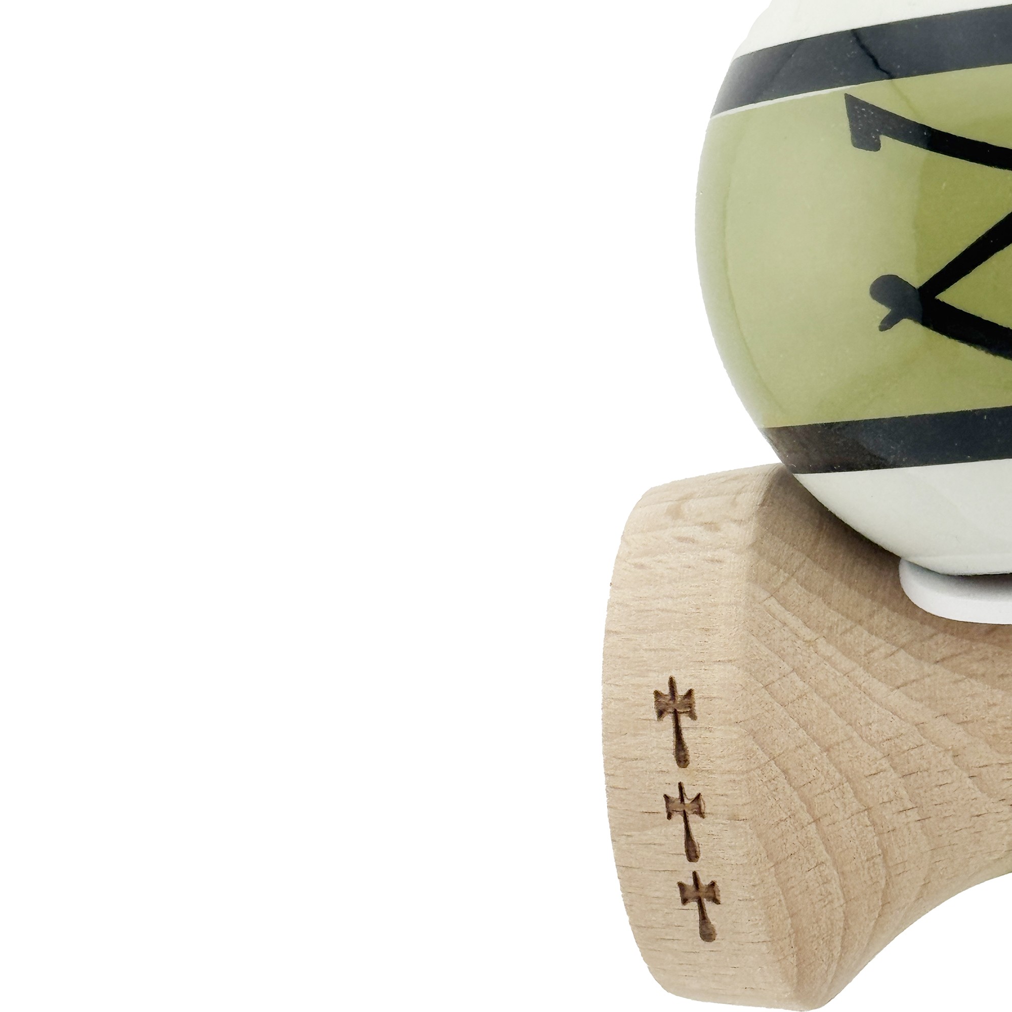 Kendama X Zen Series Originala, Profesionala, Flippy, Cupe Mari KING SIZE V3, Super Sticky, Gaura in Baza, Rulment Metalic, din lemn 18 cm, Ata 55 cm, Verde