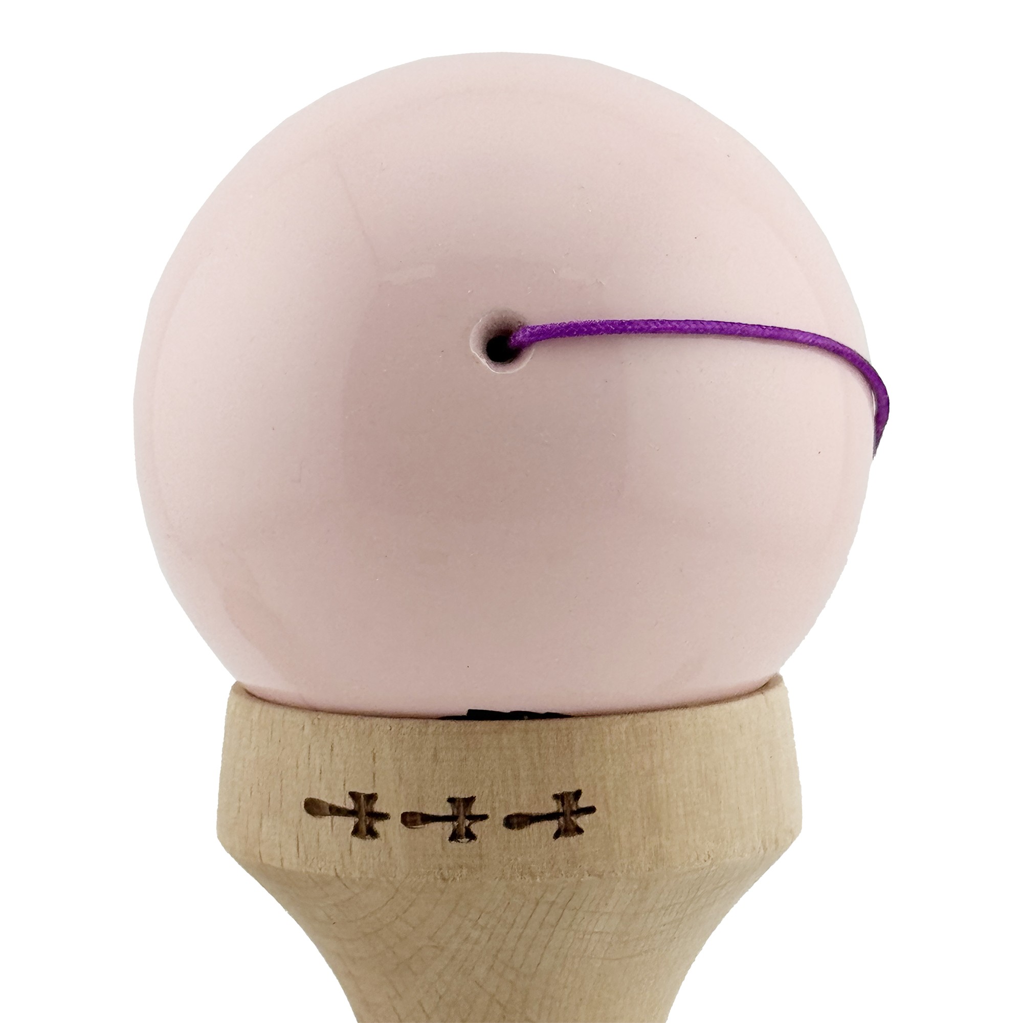 Kendama X Originala, Profesionala, Flippy, Violet Monkey, Super Sticky cu Cupe Mari King Size V3, Rulment Metalic si Gaura in Baza, din Lemn 18 cm, Ata 62/65 cm, Roz