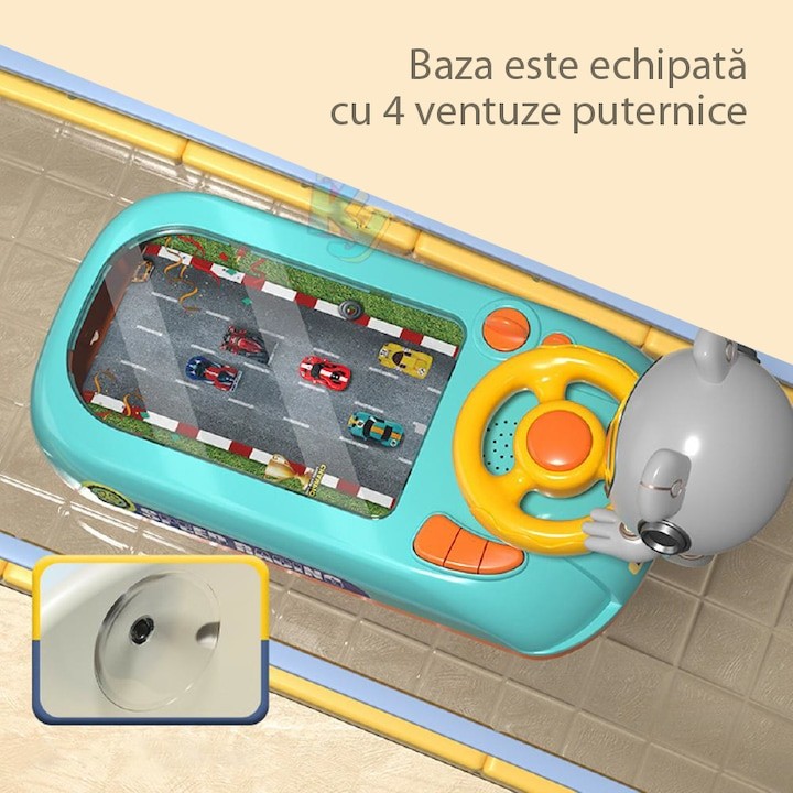 Joc Simulator de Condus, Flippy, 3-6 Ani, Volan Interactiv, Efecte Sonore, din ABS, USB Inclus, Albastru