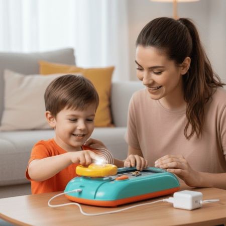 Joc Simulator de Condus, Flippy, 3-6 Ani, Volan Interactiv, Efecte Sonore, din ABS, USB Inclus, Albastru