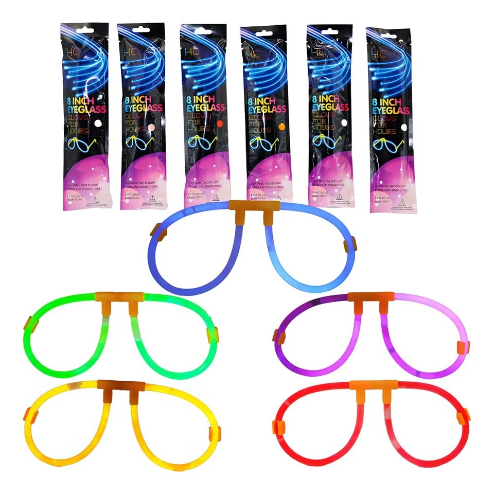 Ochelari Decorativi, Flippy, din Plastic, Fluorescenti, Accesoriu Petrecere, Roz