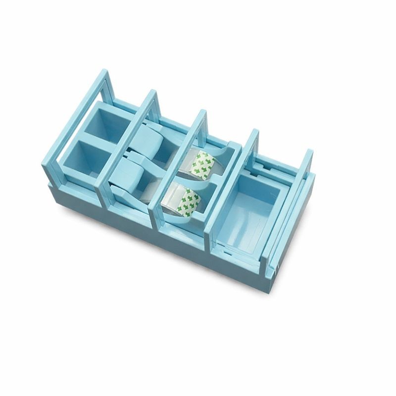 Dispenser de Banda Adeziva, Flippy, Suport pentru Banda Adeziva pentru Birou, Scoala, din Plastic, 15,5 x 7,7 x 7,4 cm, Albastru deschis