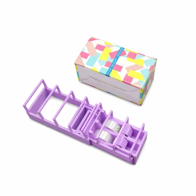 Dispenser de Banda Adeziva, Flippy, Suport pentru Banda Adeziva pentru Birou, Scoala, din Plastic, 15,5 x 7,7 x 7,4 cm, Violet