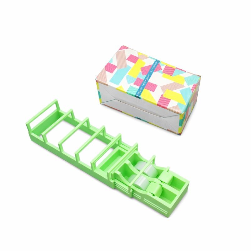 Dispenser de Banda Adeziva, Flippy, Suport pentru Banda Adeziva pentru Birou, Scoala, din Plastic, 15,5 x 7,7 x 7,4 cm, Verde