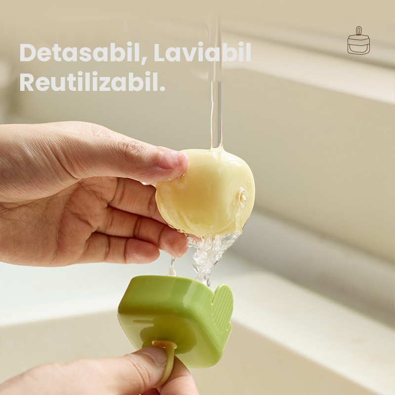 Pentru casa - Rola pentru scame, Flippy, Indreptator de Scame Laviabila, forma de Cub din plastic, Portabil si Dragut 6 x 4.3 x 4.3 cm, Verde Matcha