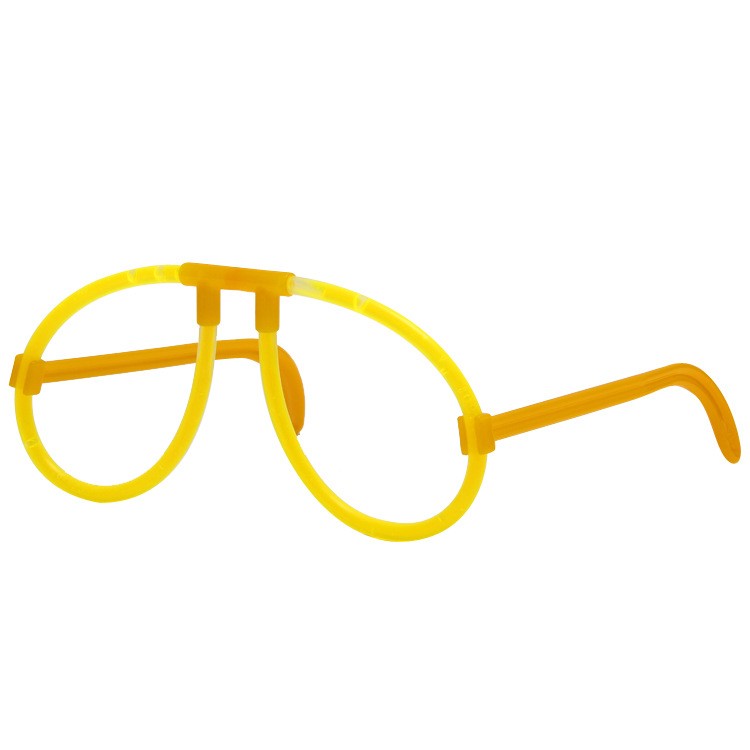 Ochelari Decorativi, Flippy, din Plastic, Fluorescenti, Accesoriu Petrecere, Galben
