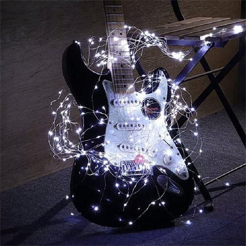 Instalatie de Craciun Liniara, Flippy®, Tip Liniara, Fir Cupru, 8 Jocuri de Lumini, cu Telecomanda, 5 m, 50 Led-uri, Alimentare USB, 4.5V, Alb Rece