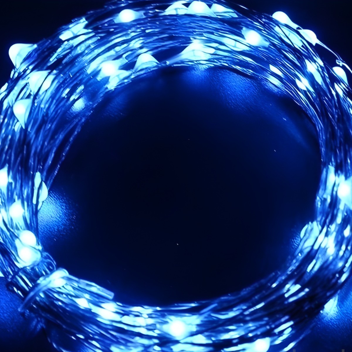 Instalatie de Craciun Liniara, Flippy®, Tip Liniara, Fir Cupru, 8 Jocuri de Lumini, cu Telecomanda, 5 m, 50 Led-uri, Alimentare USB, 4.5V, Albastru