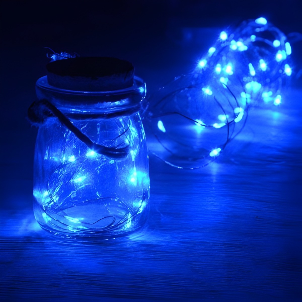 Instalatie de Craciun Liniara, Flippy®, Tip Liniara, Fir Cupru, 8 Jocuri de Lumini, cu Telecomanda, 10 m, 100 Led-uri, Alimentare USB, 4.5V, Albastru