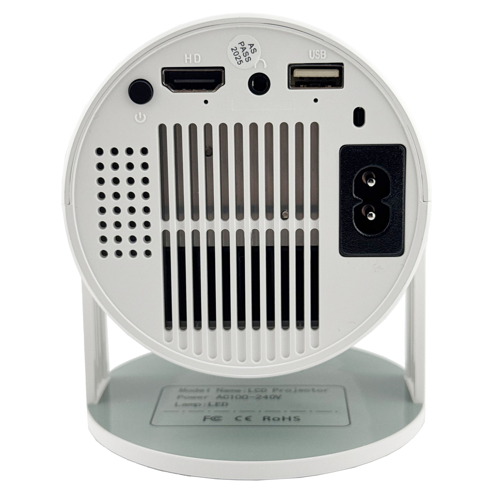 Video Proiector Portabil cilindric HY300, Flippy, Inteligent, HD 1280×720, Wireless, Compatibil cu Android/iOS, AC, 19 x 11 x 9 cm, Alb