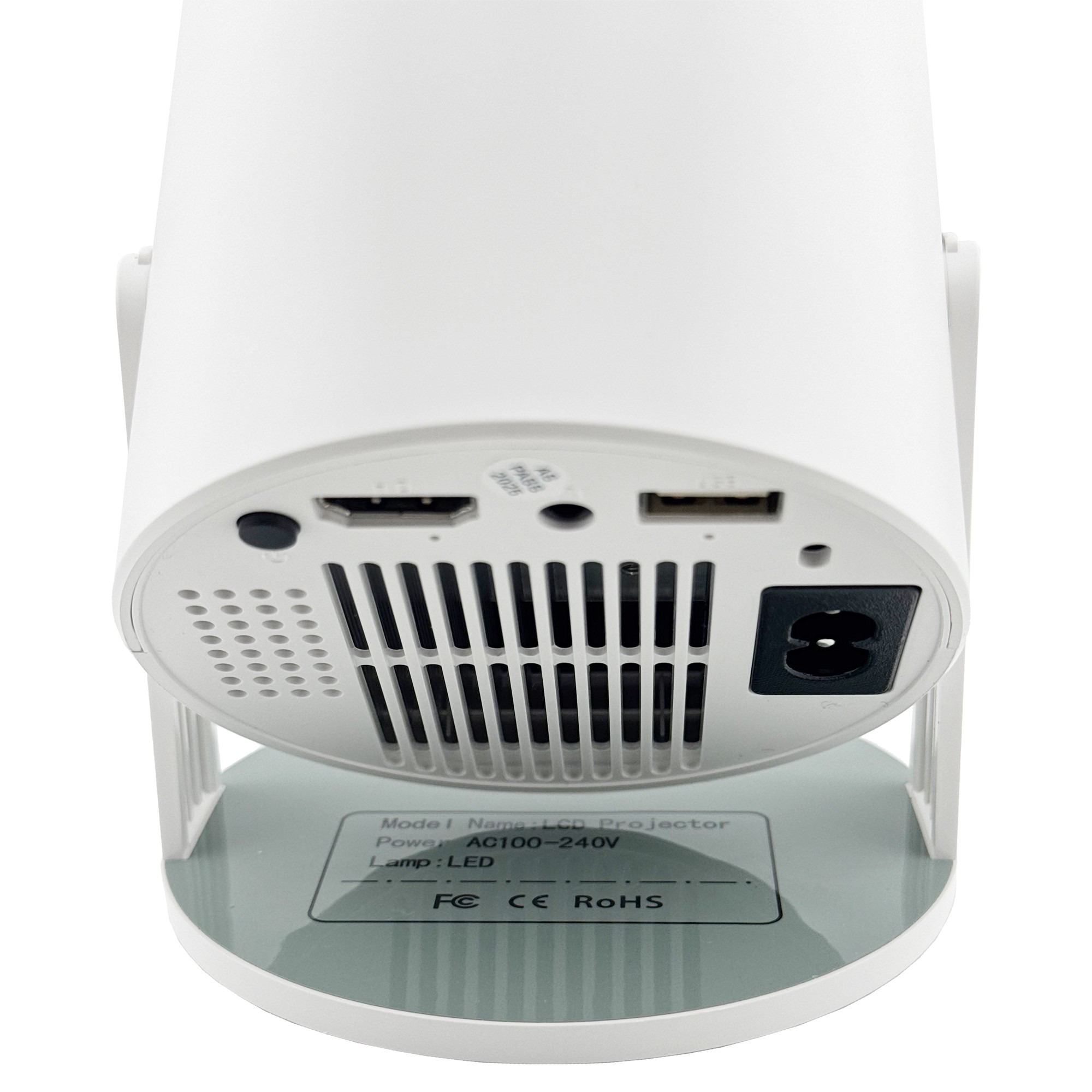 Video Proiector Portabil cilindric HY300, Flippy, Inteligent, HD 1280×720, Wireless, Compatibil cu Android/iOS, AC, 19 x 11 x 9 cm, Alb