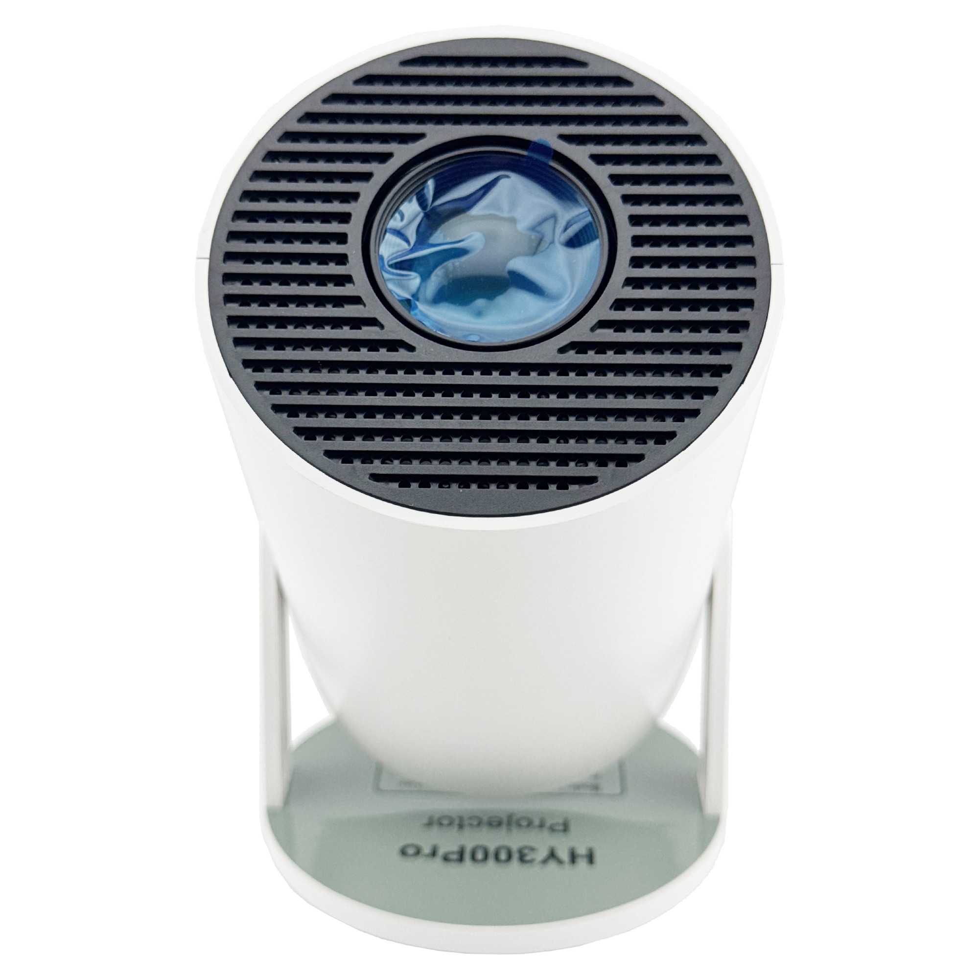 Video Proiector Portabil cilindric HY300PRO, Flippy, Inteligent, Full HD 1080 x 1280, Wireless, Compatibil cu Android/iOS, 17 x 10 x 9 cm, Alb