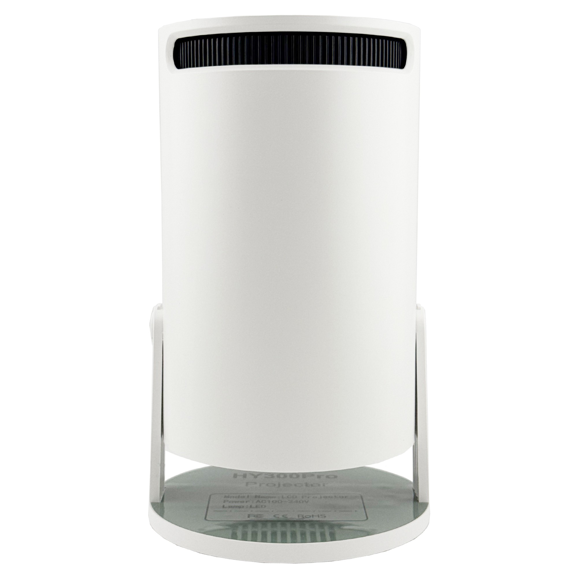 Video Proiector Portabil cilindric HY300PRO, Flippy, Inteligent, Full HD 1080 x 1280, Wireless, Compatibil cu Android/iOS, 17 x 10 x 9 cm, Alb