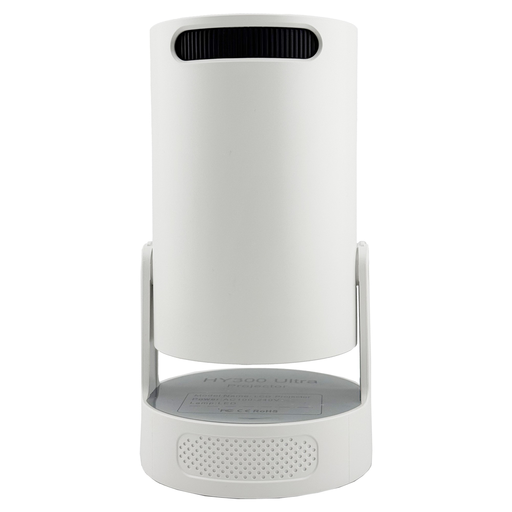 Video Proiector Portabil cilindric HY300ULTRA, Flippy, Inteligent, ULTRA HD 4K 1920 x 1080, Wireless, Compatibil cu Android/iOS, DC, 17 x 11 x 9.5 cm, Alb