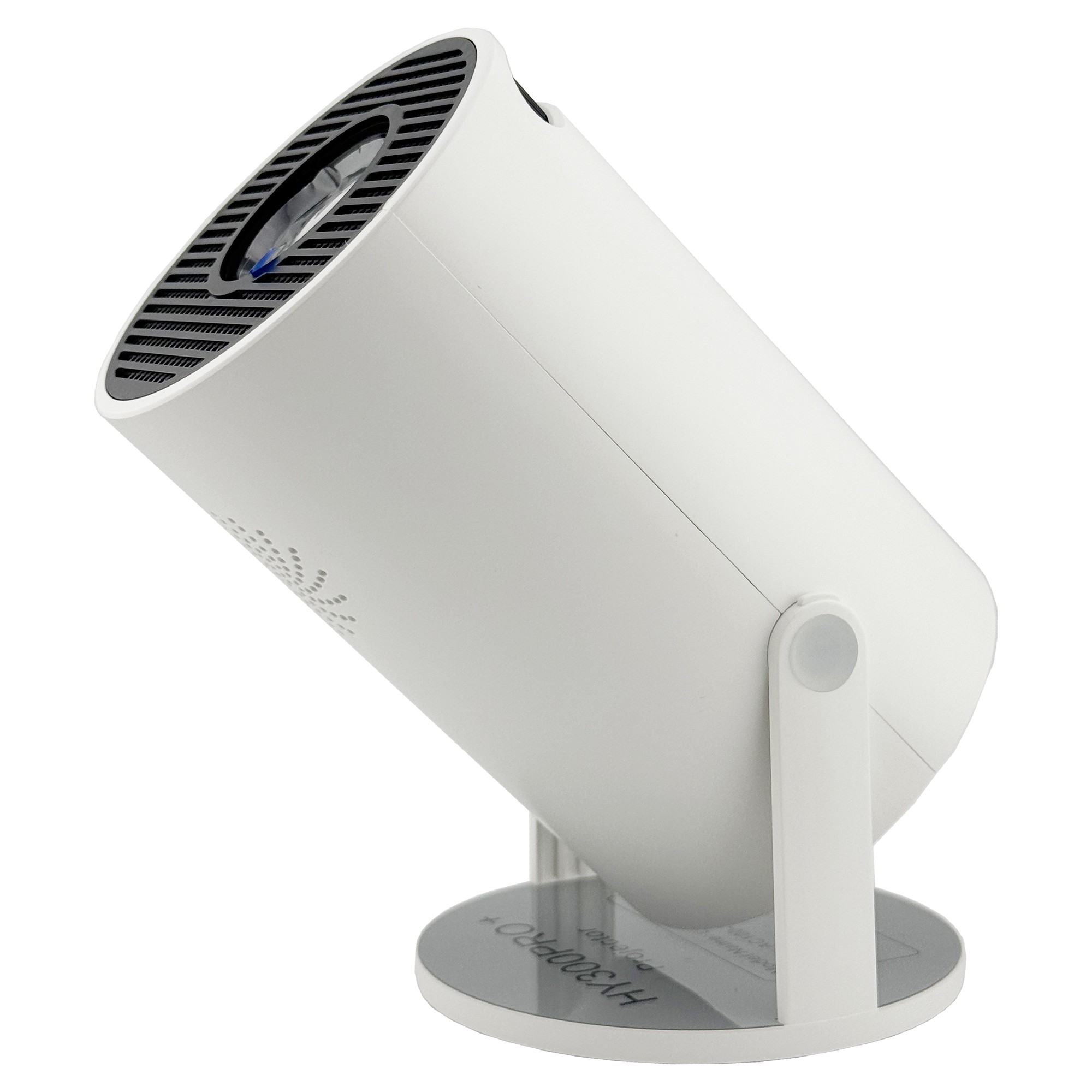 Video Proiector Portabil cilindric HY300PRO+, Flippy, Inteligent, ULTRA HD 1920 x 1080, Wireless, Compatibil cu Android/iOS, 13 x 11 x 9 cm, Alb