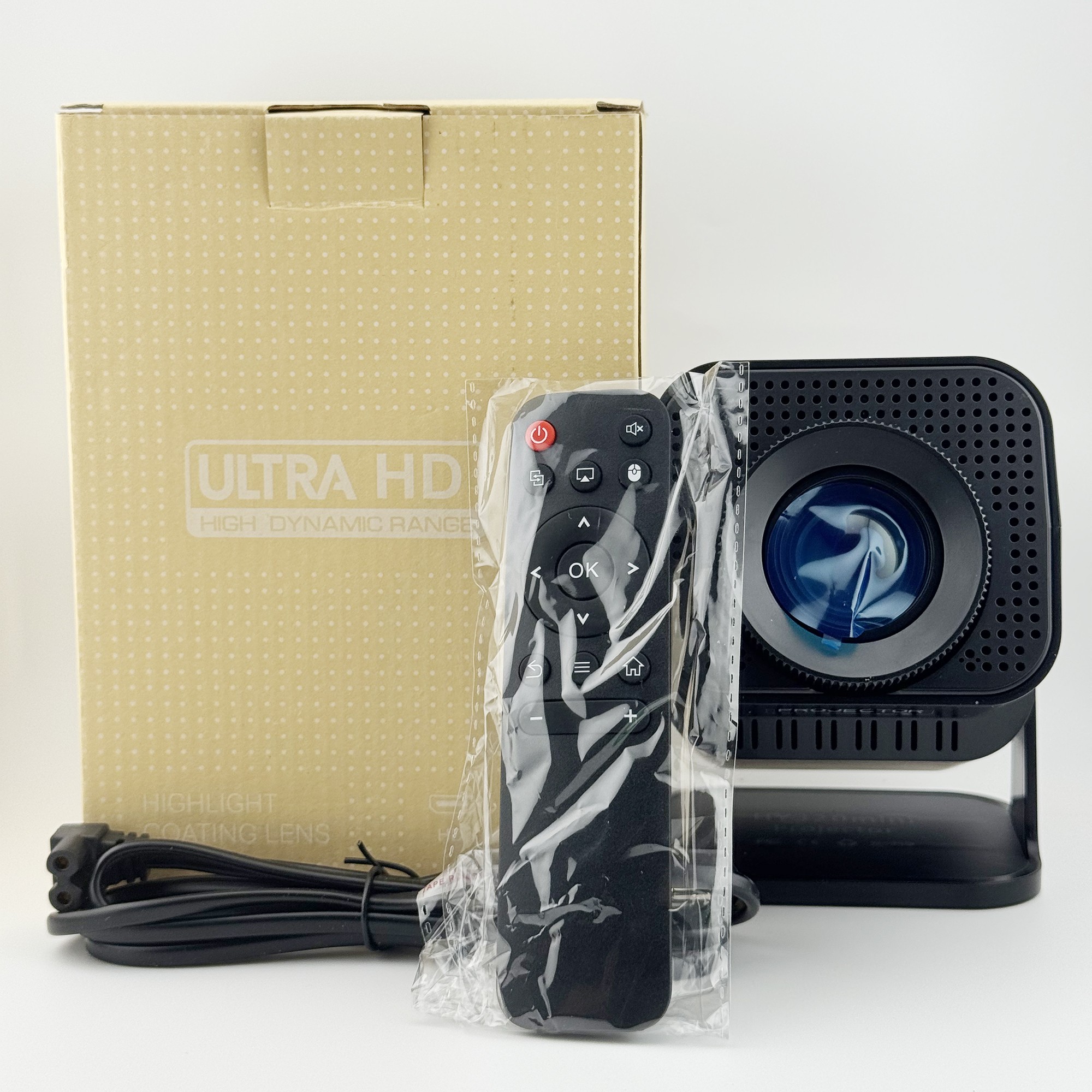 Video Proiector Portabil HY320 MINI, Flippy, Inteligent pentru Jocuri, Ultra HD 1920 x 1080, Wireless, Compatibil cu Android/iOS, AC, 17 x 10 x 9 cm, Negru