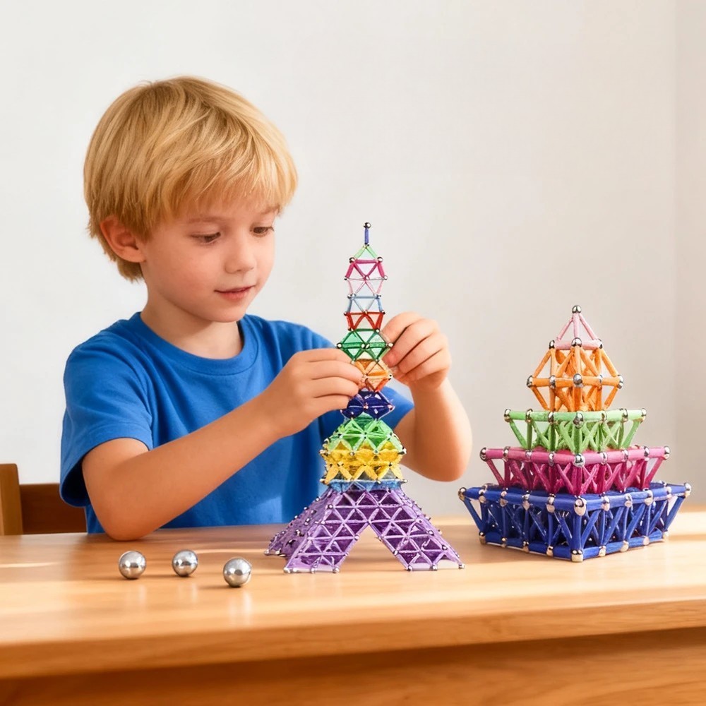 Set 206 Piese Betisoare Magnetice, Flippy, din Plastic/Magnet, +3 Ani, Multicolor