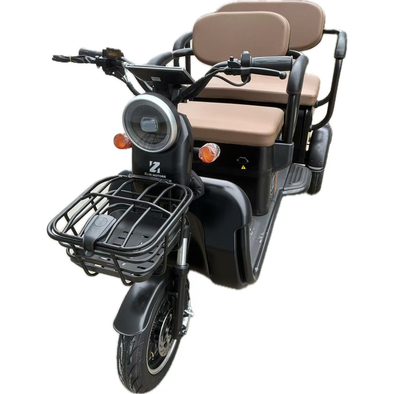 Triciclu Electric V6, Saige, Fara Permis, cu Doua Locuri, Motor 1800W, Baterie 72V24Ah, Autonomie 60km, 220x88x105 cm, Viteza Maxima 25km/h, Negru OldStyle