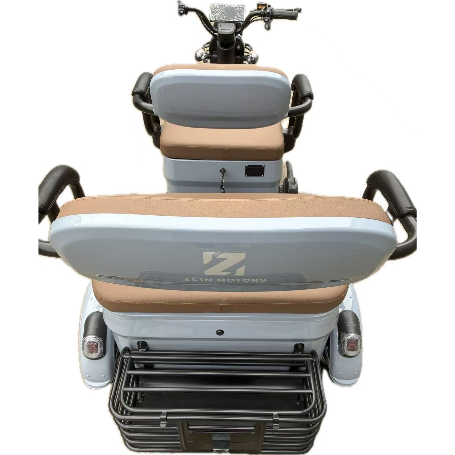 Triciclu Electric V6, Saige, Fara Permis, cu Doua Locuri, Motor 1800W, Baterie 72V24Ah, Autonomie 60km, 220x88x105 cm, Viteza Maxima 25km/h, Gri OldStyle