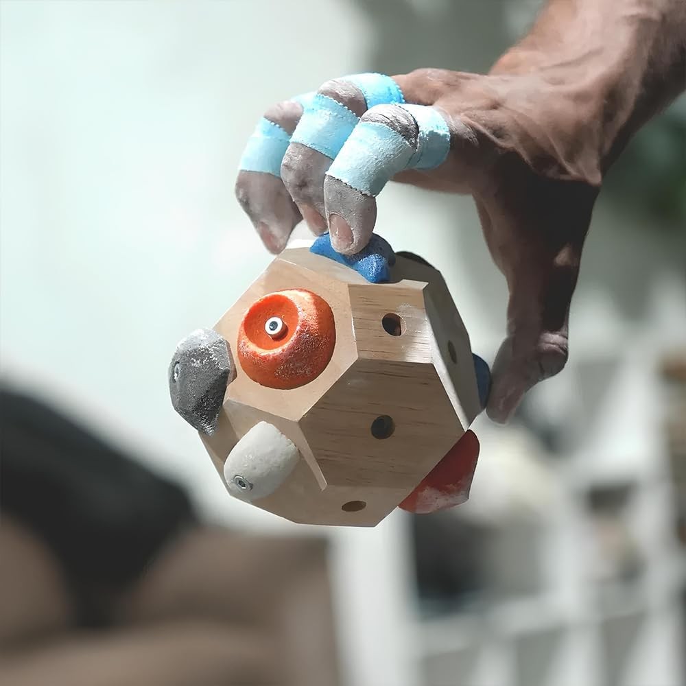 Bloc de Antrenat Forta Degetelor, Flippy, pentru Escaladat, din Lemn, 11 x 11 cm, Multicolor