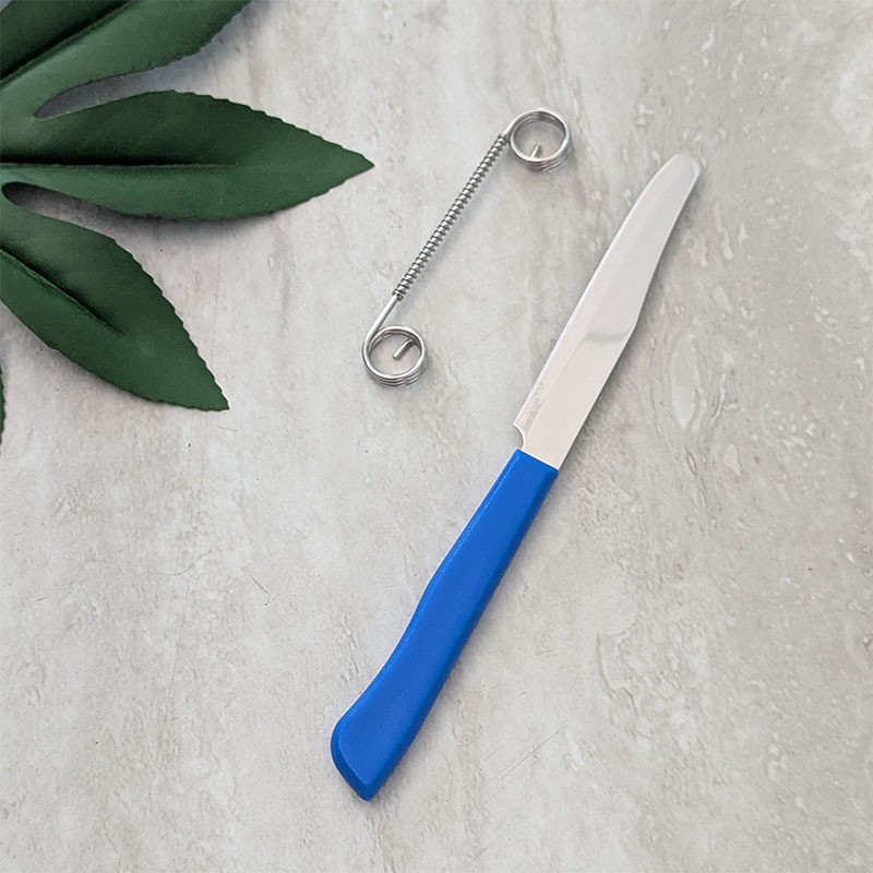 Cutit 2in1, Flippy, Feliere/Curatare, Grosime Feliere Reglabila, 22 cm, din Otel Inoxidabil, Albastru