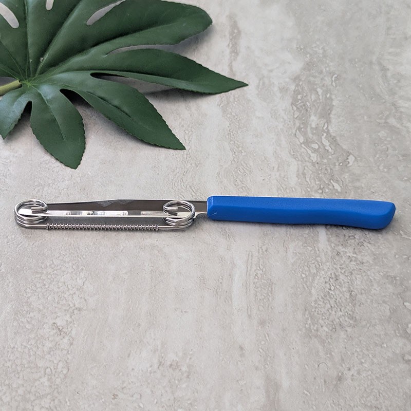 Cutit 2in1, Flippy, Feliere/Curatare, Grosime Feliere Reglabila, 22 cm, din Otel Inoxidabil, Albastru