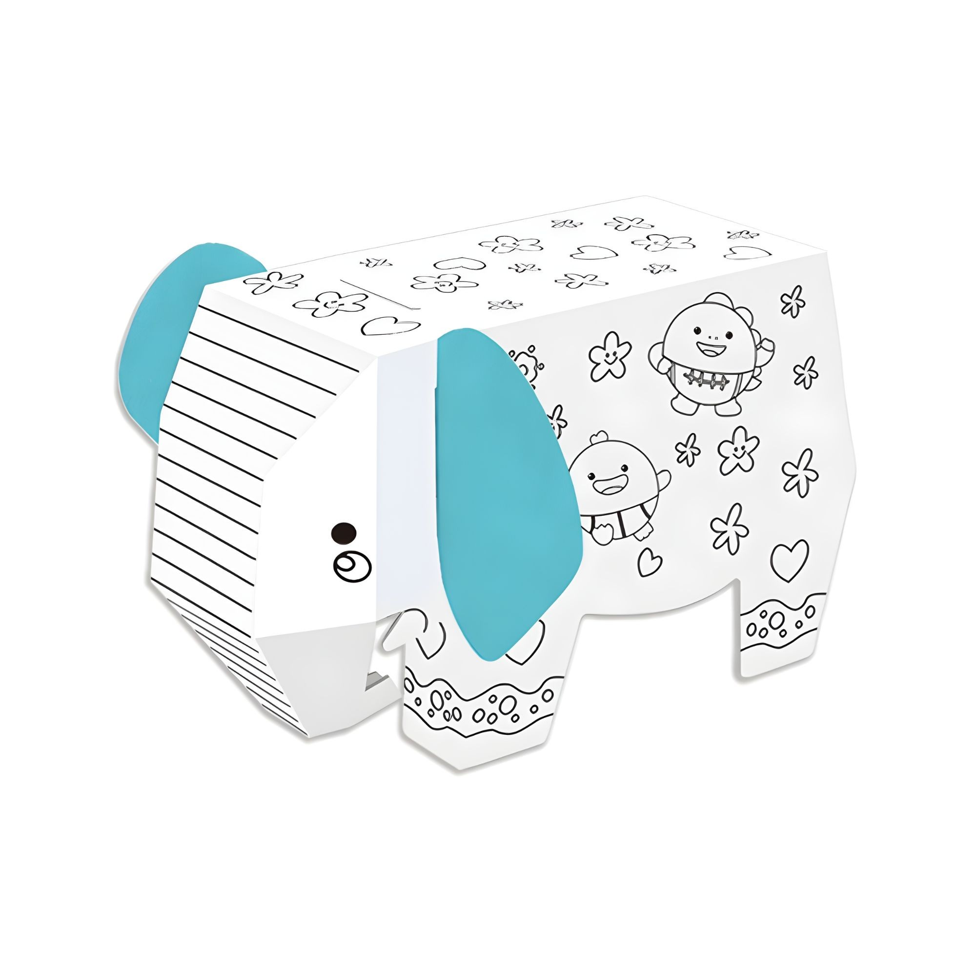 Jucarie Creativa pentru Copii, Flippy, Model Elefant 3D, Set de Asamblat si Colorat din Carton, Puzzle 3D Educativ, 34 x 14 x 23 cm, 3+ ani, Multicolor