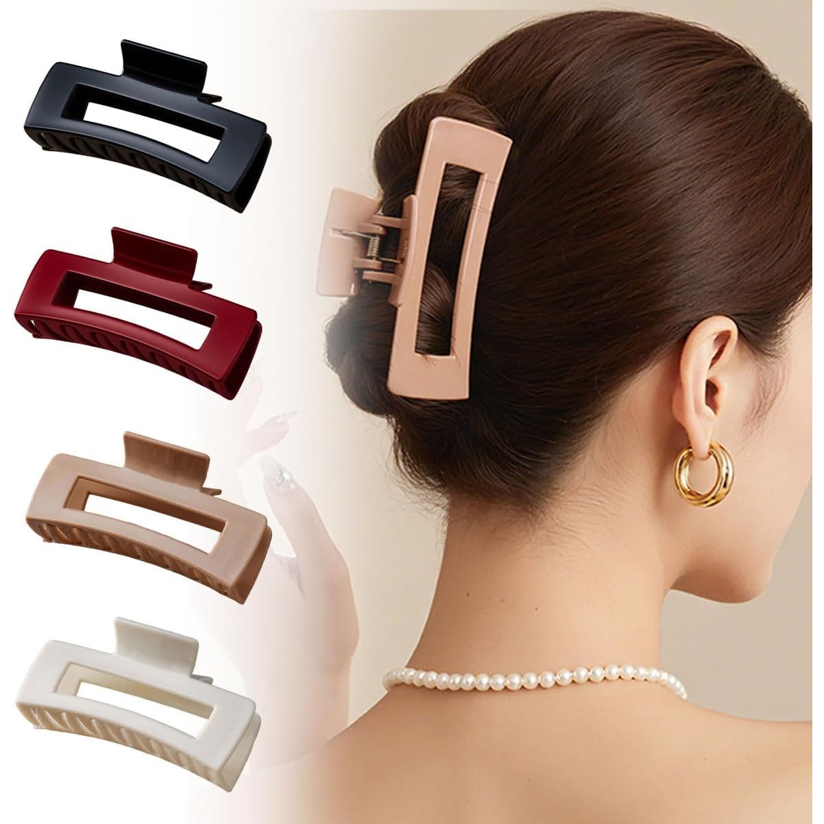 Set 6 Cleme de Par, Flippy, din Silicon Moale, Rezistent, 10.3 x 5 x 4.4 cm, Multicolor