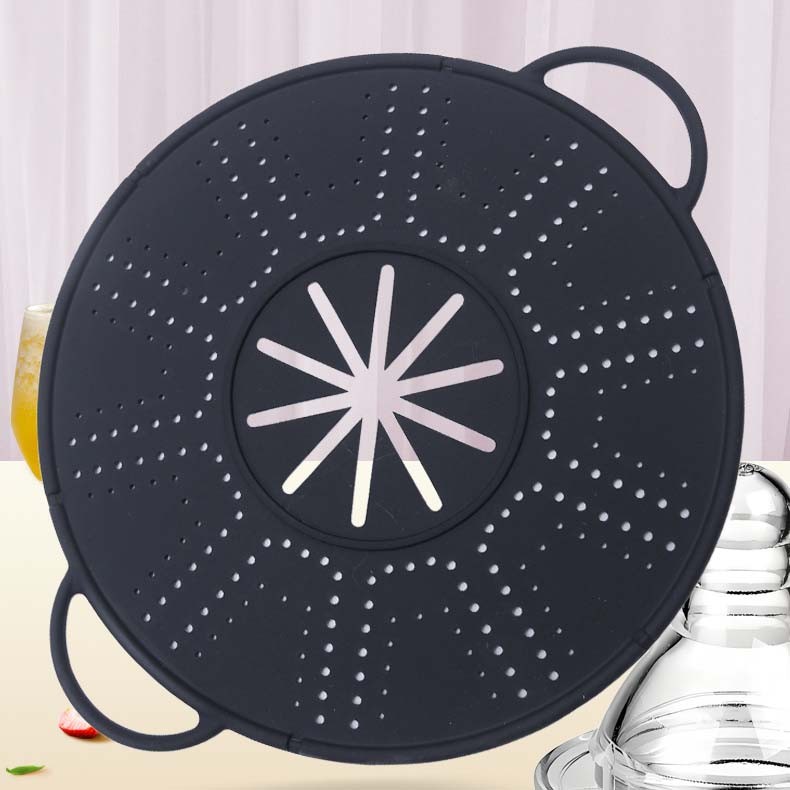 Capac Sita pentru Tigaie, Flippy, 28 inch, Capac din Silicon pentru Scuregere, Rezistent la Remperaturi ridicate, Anti-Stropire, Deflector de Ulei, Negru