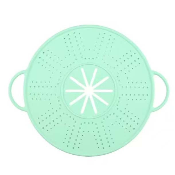 Capac Sita pentru Tigaie, Flippy, 28 inch, Capac din Silicon pentru Scuregere, Rezistent la Remperaturi ridicate, Anti-Stropire, Deflector de Ulei, Verde deschis