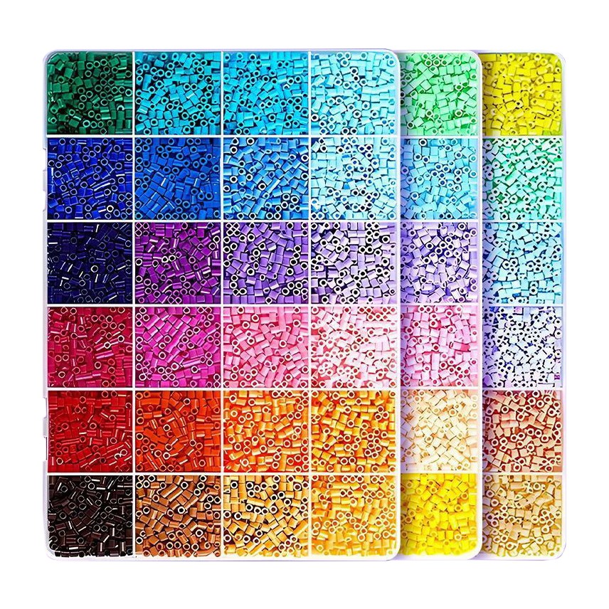 Kit de Margele Perle, Flippy, Set DIY 3D din 72 de Culori, 6000 de piese, Instrumente pentru Margele Incluse, 2.6 mm in cutie, Multicolor