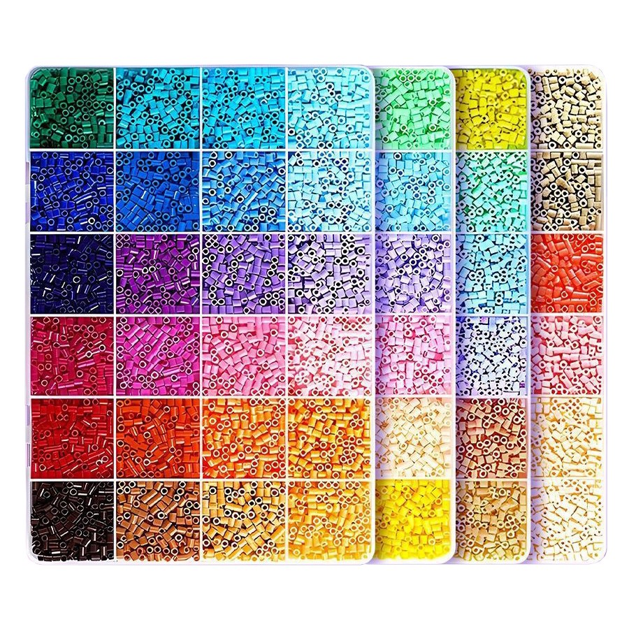 Kit de Margele Perle, Flippy, Set DIY 3D din 96 de Culori, 8000 de piese, Instrumente pentru Margele Incluse, 2.6 mm in cutie, Multicolor