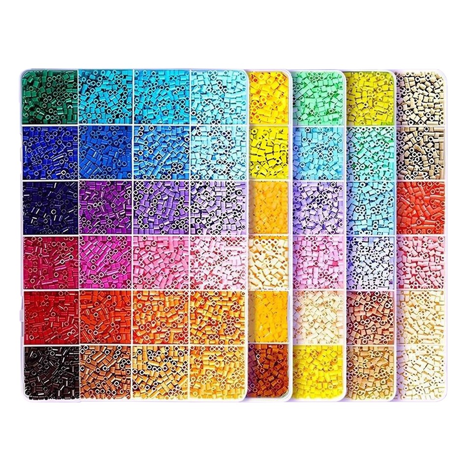 Kit de Margele Perle, Flippy, Set DIY 3D din 120 de Culori, 10000 de piese, Instrumente pentru Margele Incluse, 2.6 mm in cutie, Multicolor