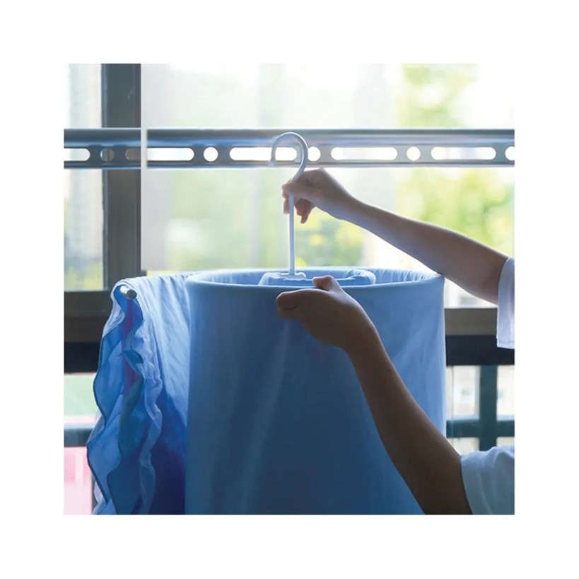 Uscator de Rufe Spiralat, Flippy, din Otel Inoxidabil de 10 mm, Detasabil, 40 x 43 x 18 cm, Alb