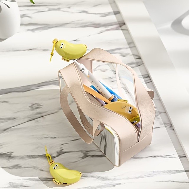 Capac Protector pentru Periuta de Dinti, Flippy, cu Recipient Pasta de Dinti, Portabil, cu Agatatoare, din Plastic 8.7 x 3 cm, Verde/Galben