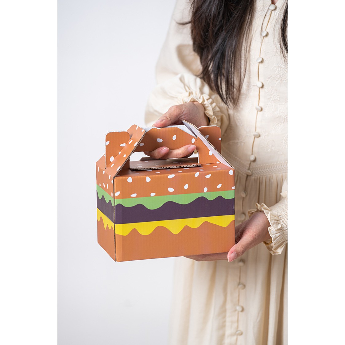 Set Farfurii Ceramice sub Forma de Burger, din Ceramica, pentru Sosuri si Gustari, Mini Farfurii Stivuibile, Multicolor