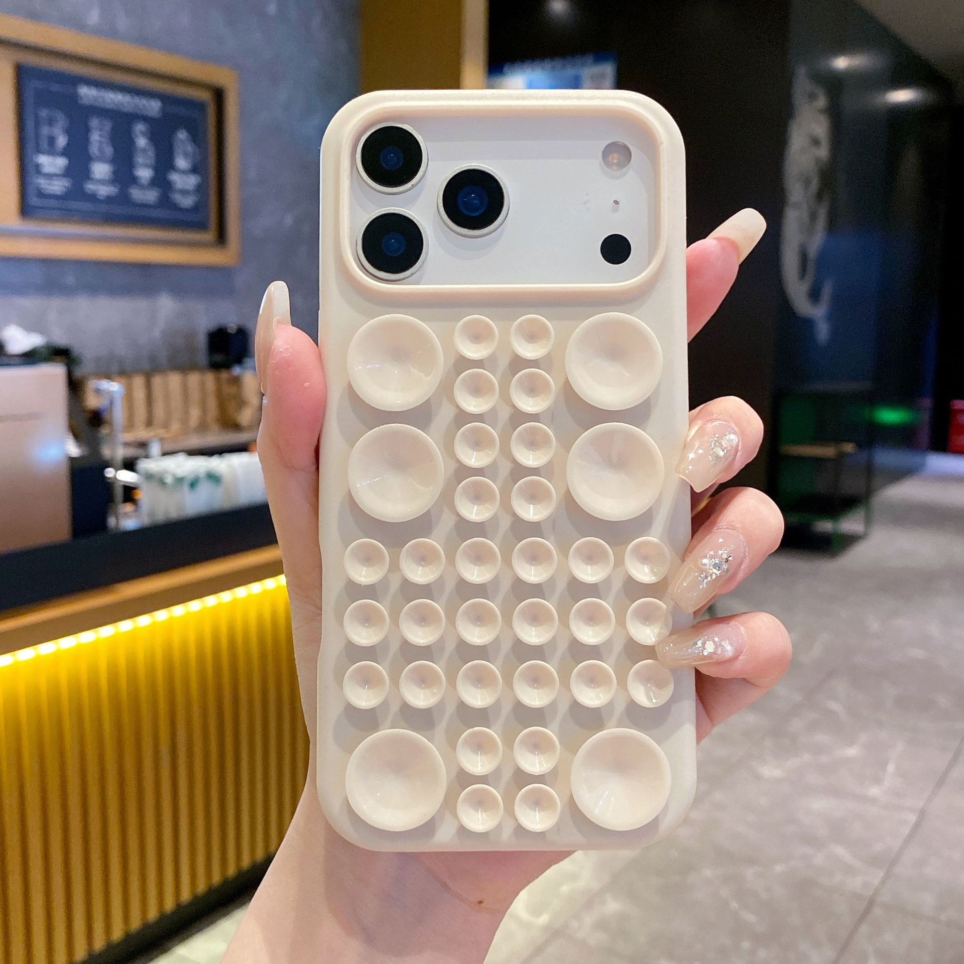 Husa pentru Telefon cu Ventuze, Flippy, pentru iPhone 17 Air, Crem