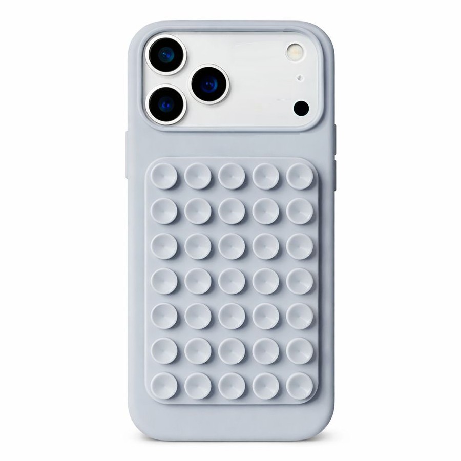 Husa din Silicon pentru iPhone 17 Air, Flippy, Carcasa de Protectie cu Ventuze, din Cauciuc Moale Rezistenta la Socuri, Gri