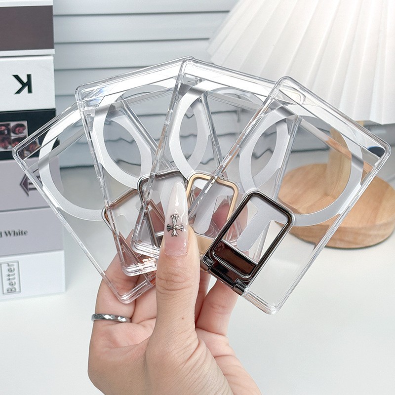 Suport Magsafe Magnetic pentru Telefon, Flippy, Suport pentru Card, Pc Transparent Argintiu