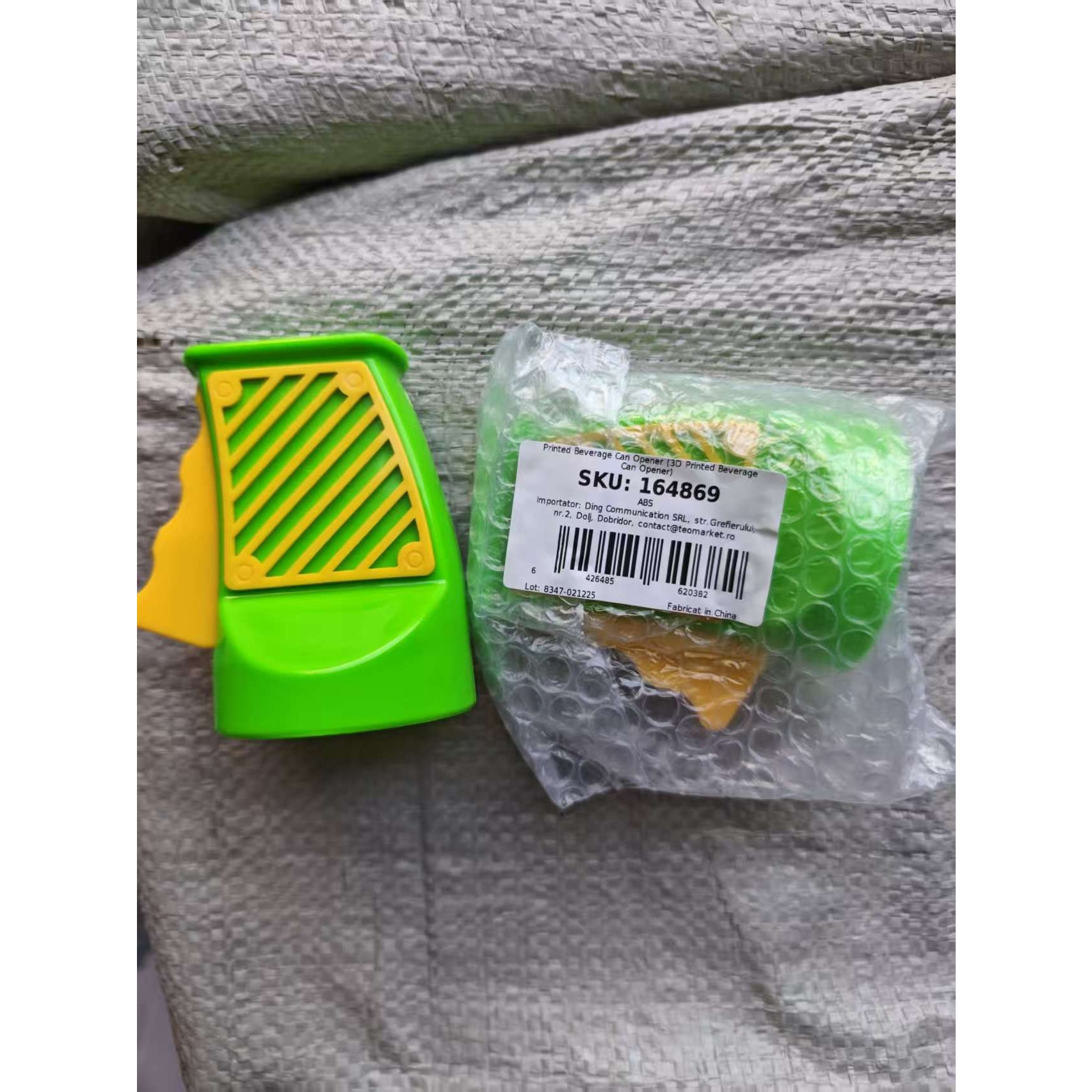 Desfacator Doze, Flippy, din ABS, 10.7 x 8 cm, Manual, Galben/Verde