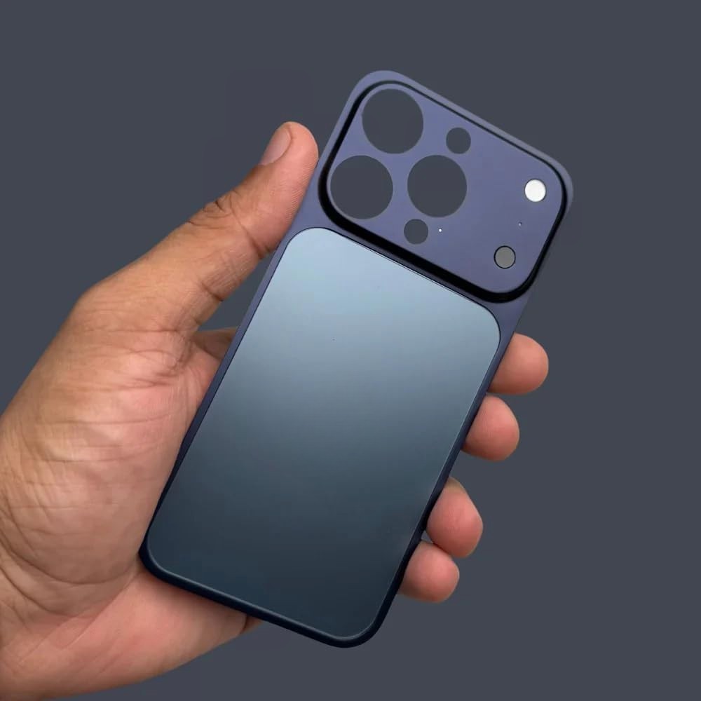 Carcasa Metalica, Flippy, Compatibila Apple iPhone 15 Pro, Creeaza Aspect de iPhone 17 Pro, Unibody Mat, Rezistenta la Zgarieturi, Albastru