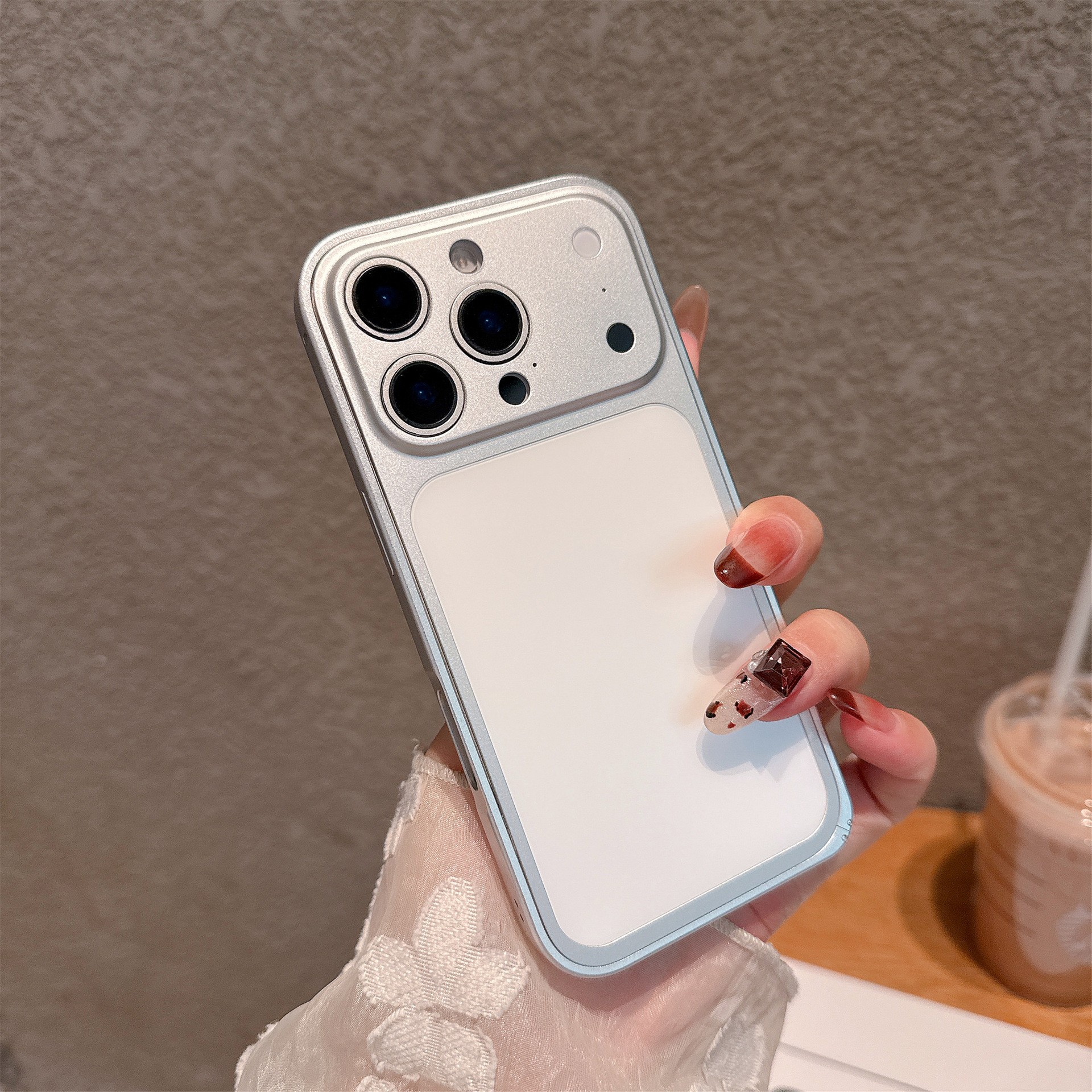 Carcasa pentru iPhone 15 Pro Max, Flippy, 17inch, Capac spate Unibody, Mat, Argintiu