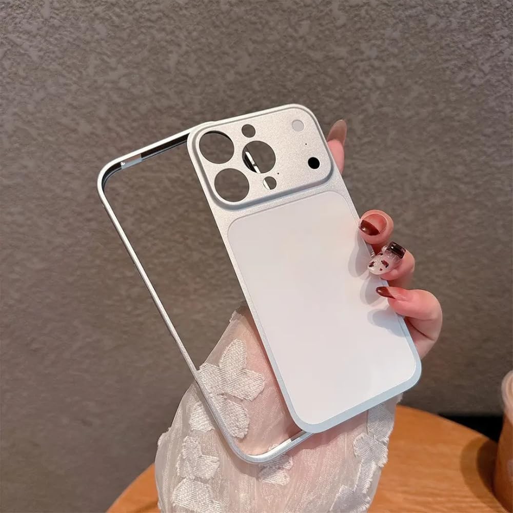 Carcasa Metalica, Flippy, Compatibila Apple iPhone 16 Pro, Creeaza Aspect de iPhone 17 Pro, Unibody Mat, Rezistenta la Zgarieturi, Argintiu